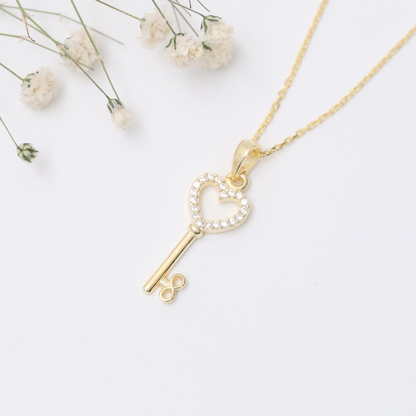 Infinite Key of Love Halskette Halskette