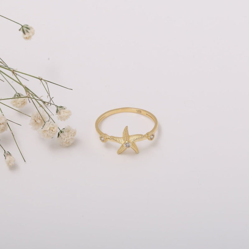 Starfish with 3 Stones Ringe ringe