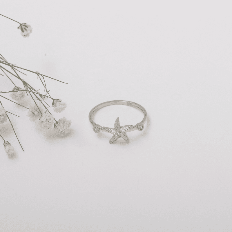 Starfish with 3 Stones Ringe ringe