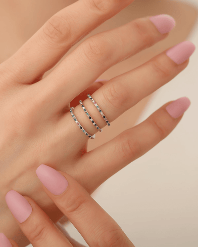 Luminous Loop Colorful Trio Ring