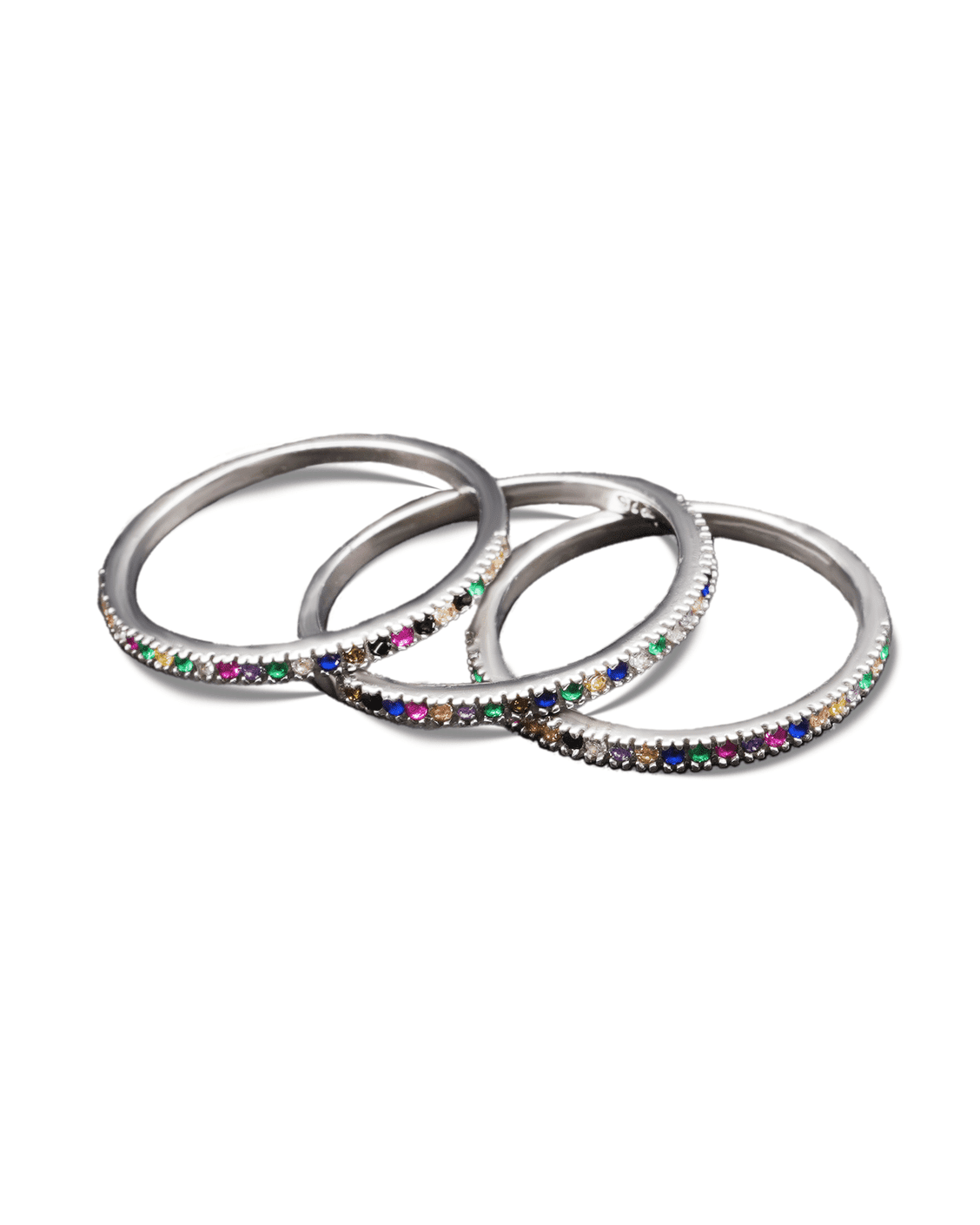 Luminous Loop Colorful Trio Ring